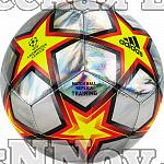 Мяч футб. "ADIDAS UCL Training Foil Ps" арт. GU0205, р.5, 12 пан., ТПУ, маш.сш., серебристо-желто-кр