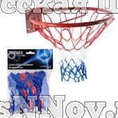 Сетка баскетбольная "TORRES" арт.SS11050, нить 4 мм полипропилен, бело-сине-кр, дл. 0,55 м, вес 50 