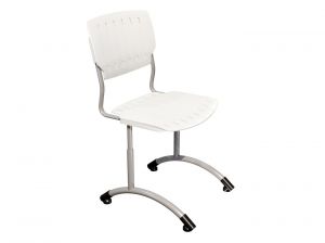 Стул ДЖЕТ регулируемый на круглой трубе (гр. 4-6, пластик Сигма), ц. Белый, мк. Серый